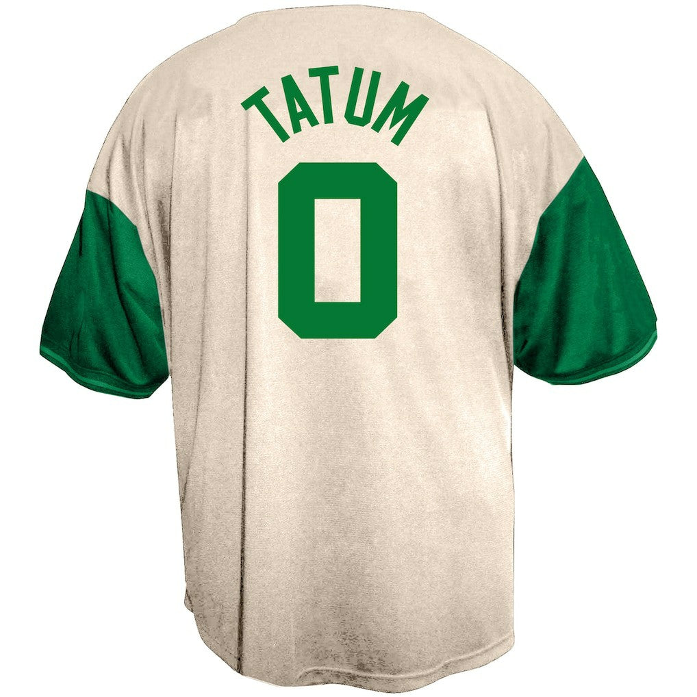 Jayson Tatum Boston Celtics Baseball Jersey - Cream cheap