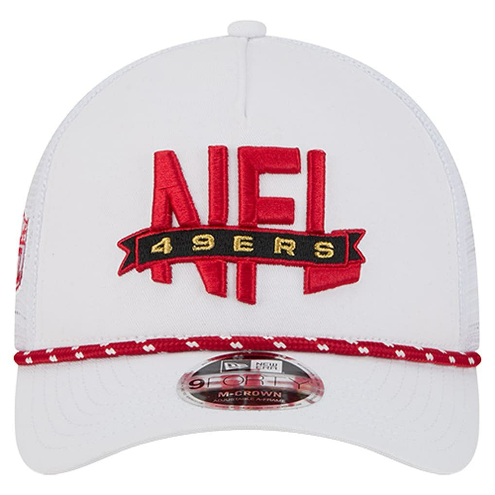 San Francisco 49ers New Era NFL 9FORTY A-Frame M-Crown Adjustable Trucker Hat - White for sale