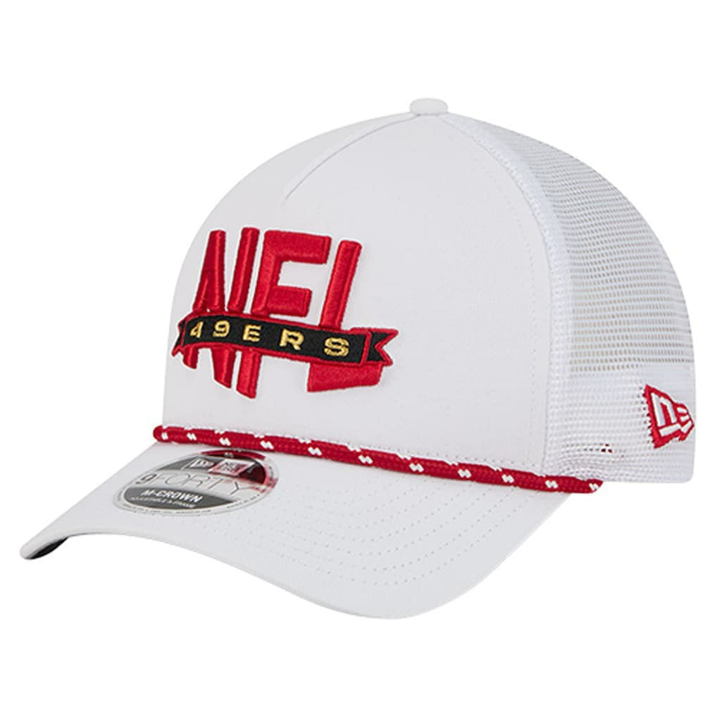 San Francisco 49ers New Era NFL 9FORTY A-Frame M-Crown Adjustable Trucker Hat - White for sale