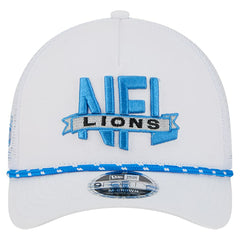 Detroit Lions New Era NFL 9FORTY A-Frame M-Crown Adjustable Trucker Hat - White sale