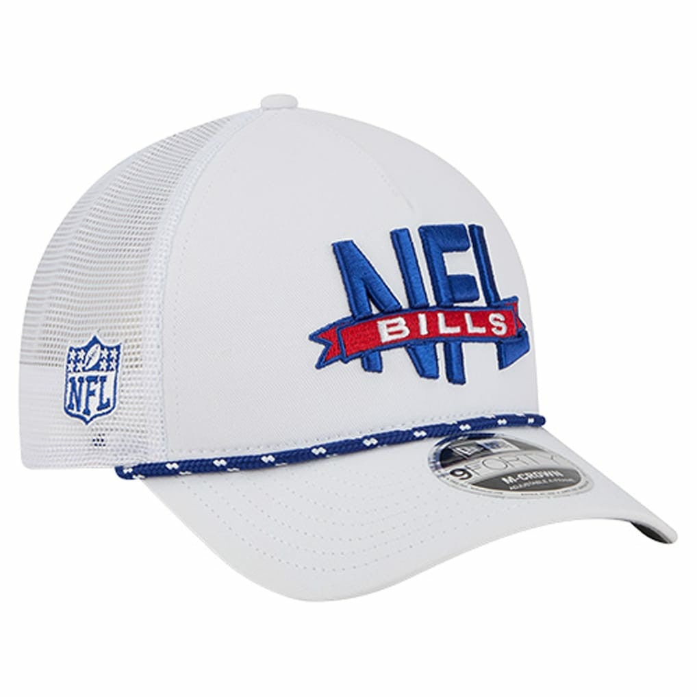 Buffalo Bills New Era NFL 9FORTY A-Frame M-Crown Adjustable Trucker Hat - White on sale