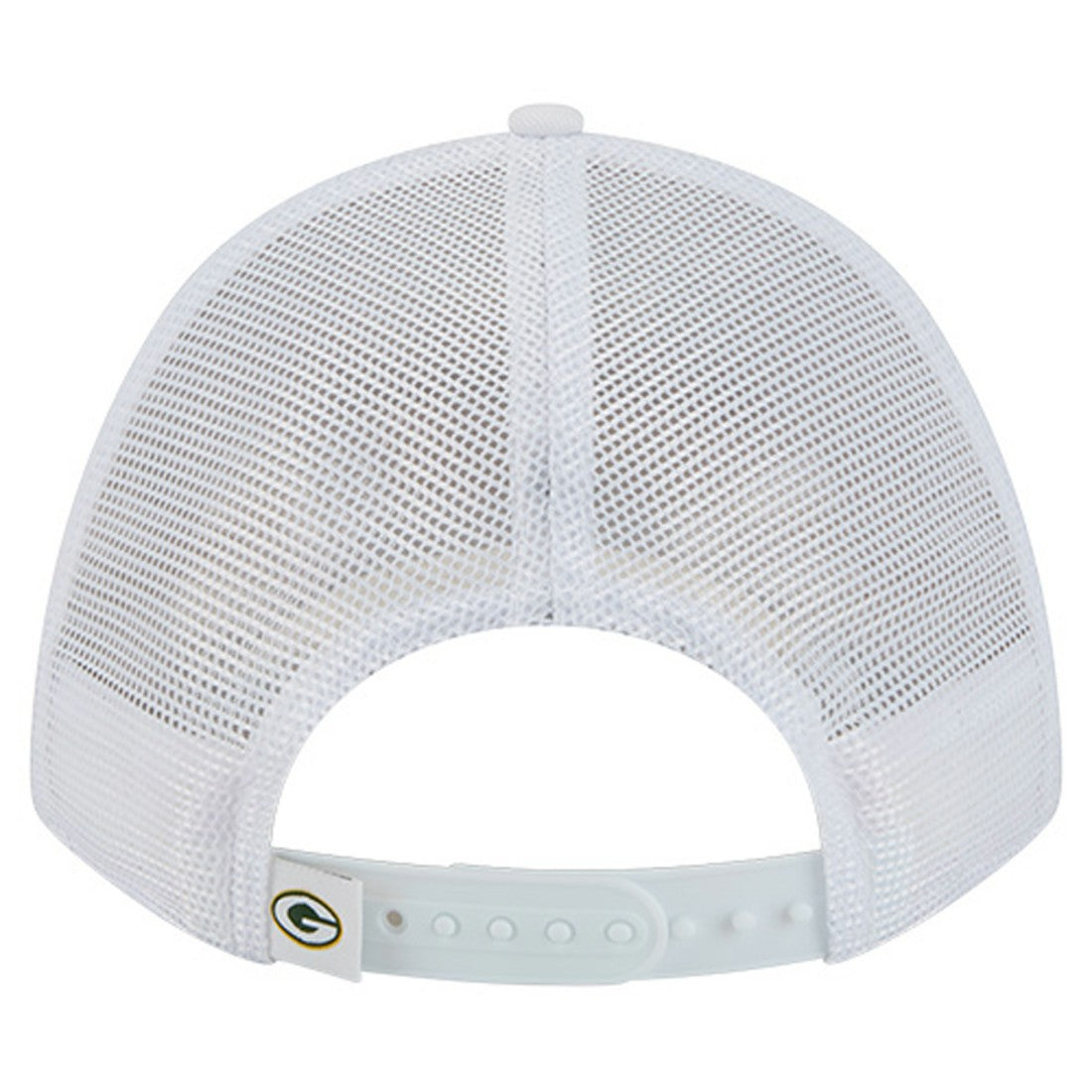 Green Bay Packers New Era NFL 9FORTY A-Frame M-Crown Adjustable Trucker Hat - White cheap
