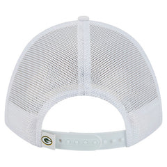 Green Bay Packers New Era NFL 9FORTY A-Frame M-Crown Adjustable Trucker Hat - White cheap