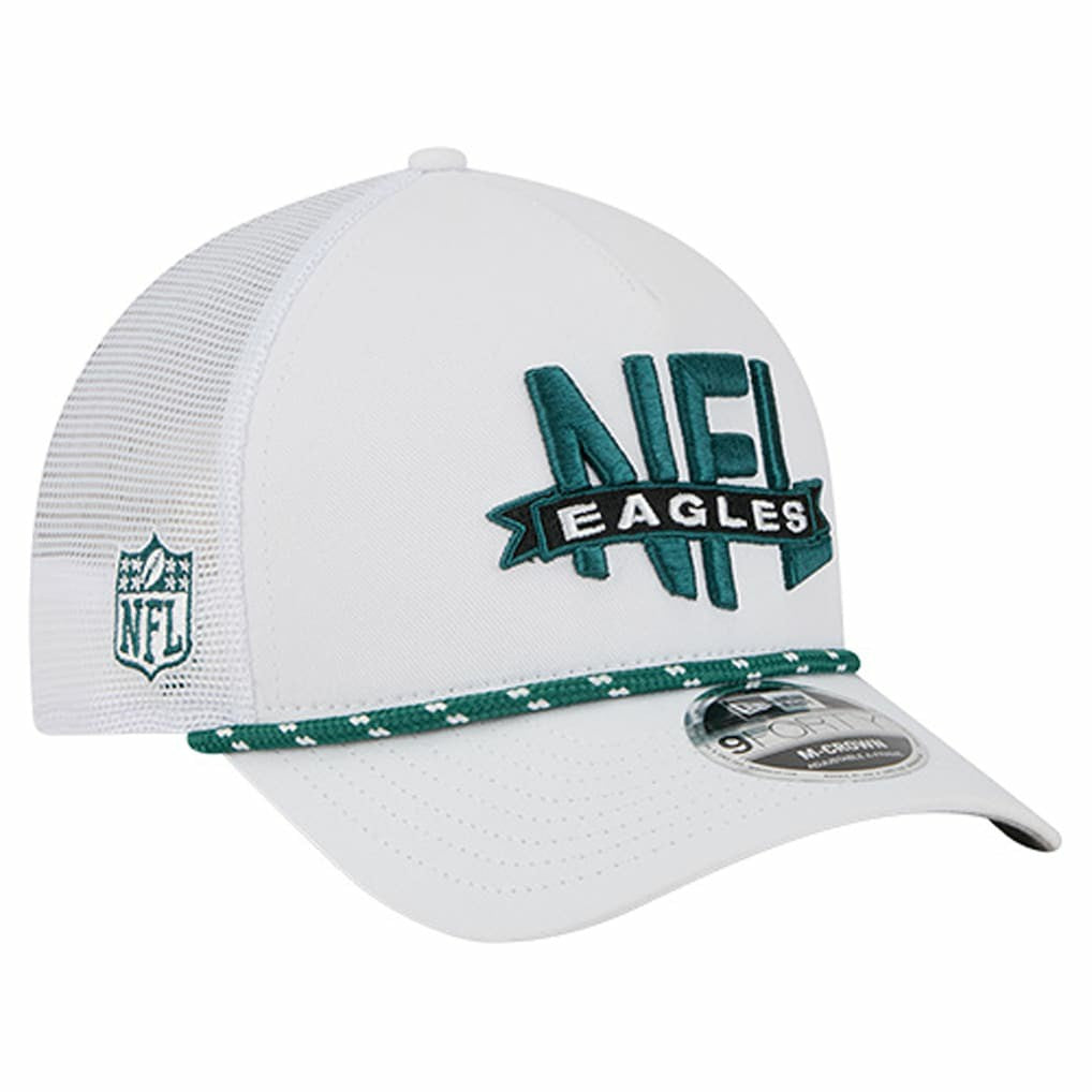 Philadelphia Eagles New Era NFL 9FORTY A-Frame M-Crown Adjustable Trucker Hat - White outlet