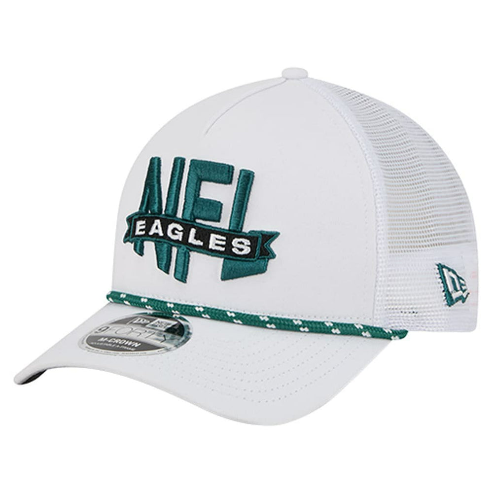 Philadelphia Eagles New Era NFL 9FORTY A-Frame M-Crown Adjustable Trucker Hat - White outlet