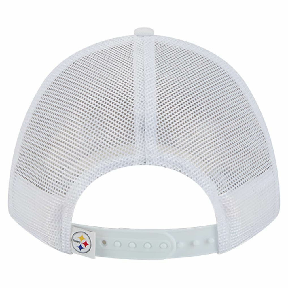 Pittsburgh Steelers New Era NFL 9FORTY A-Frame M-Crown Adjustable Trucker Hat - White for sale