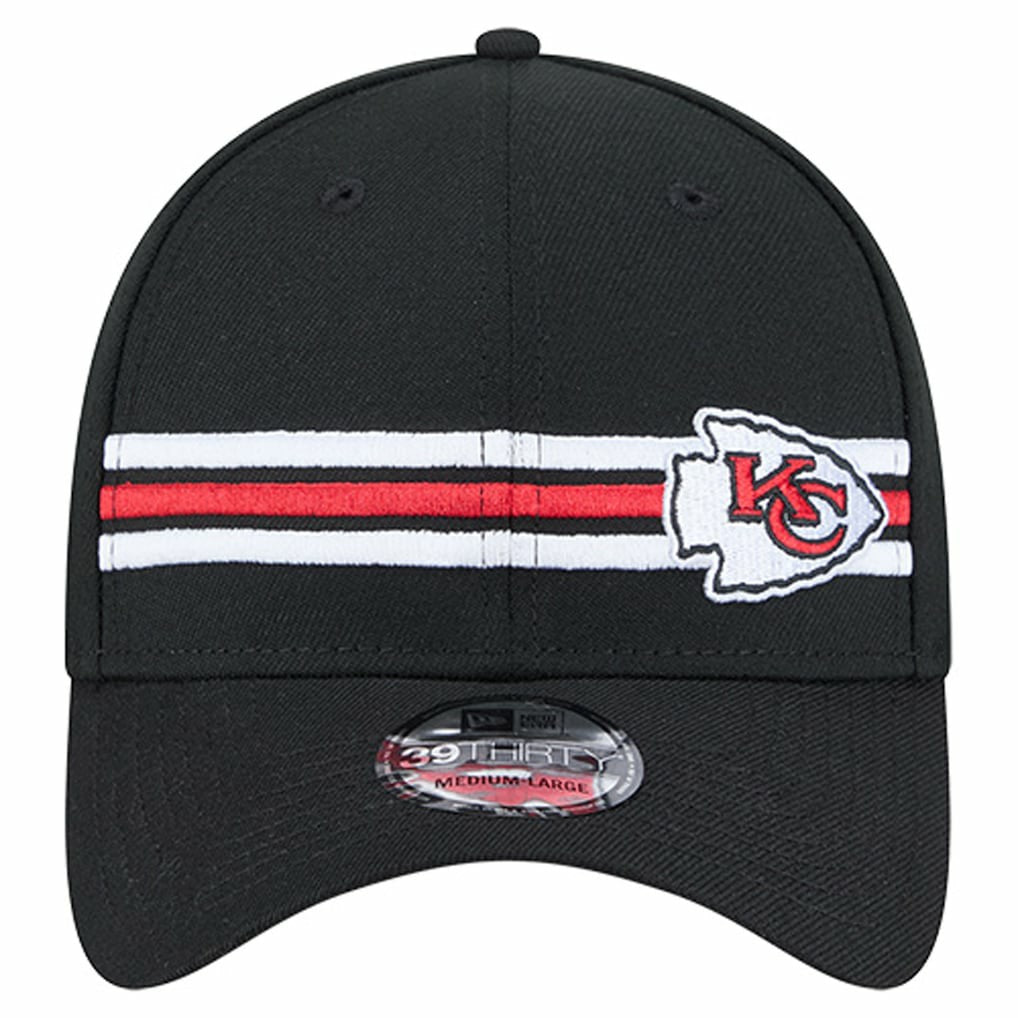 Kansas City Chiefs New Era Stripes 39THIRTY Flex Hat - Black sale