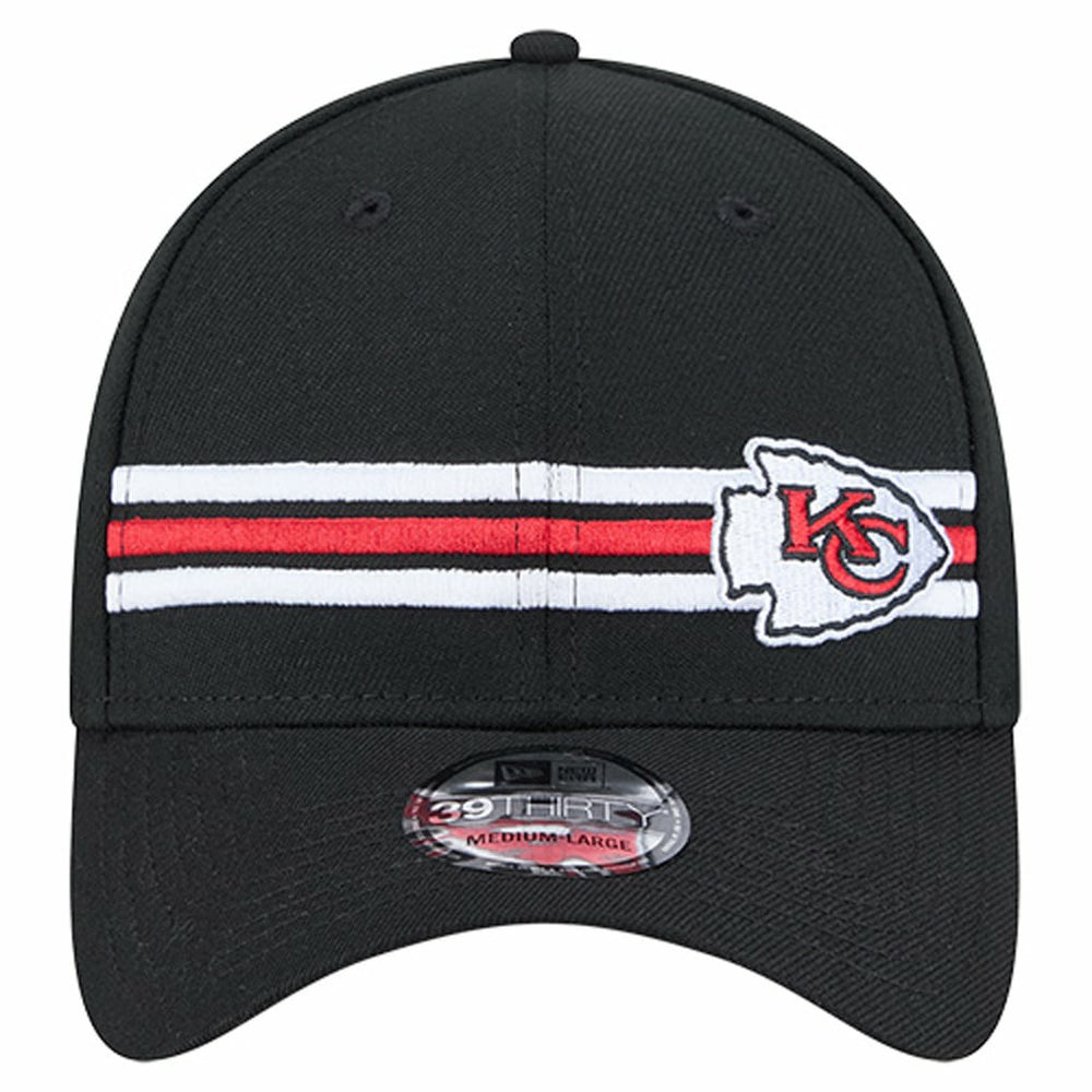 Kansas City Chiefs New Era Stripes 39THIRTY Flex Hat - Black sale