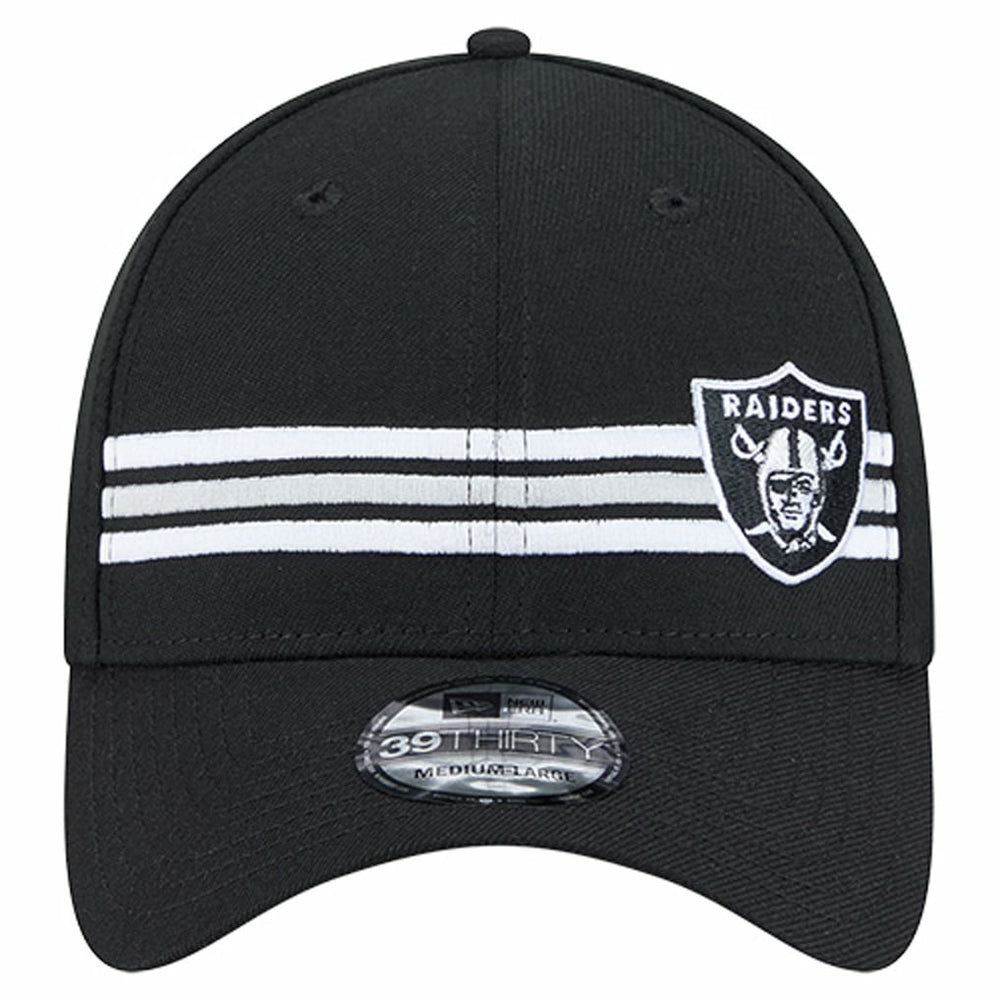 Las Vegas Raiders New Era Stripes 39THIRTY Flex Hat - Black for sale