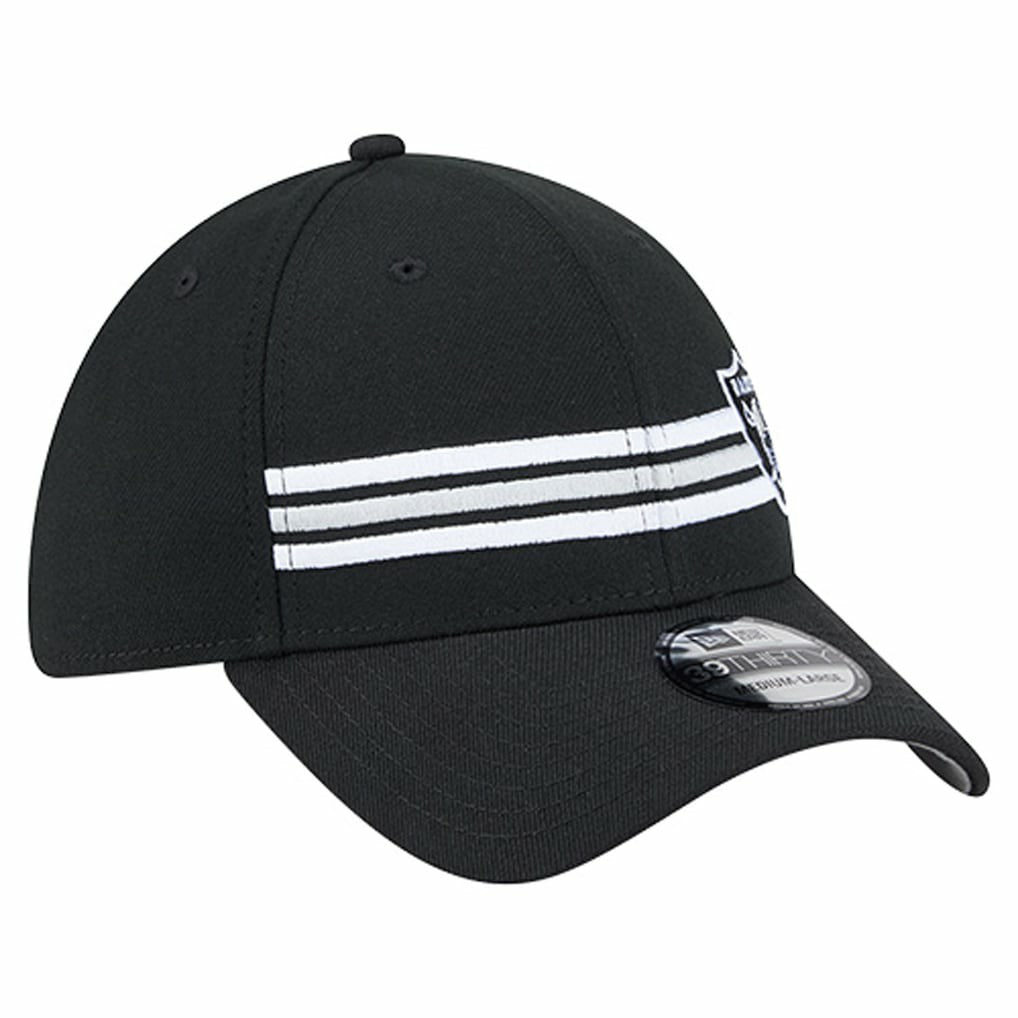 Las Vegas Raiders New Era Stripes 39THIRTY Flex Hat - Black for sale