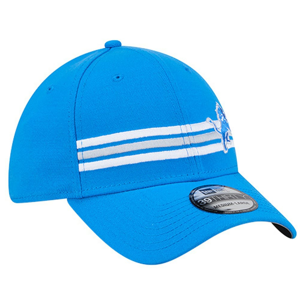 Detroit Lions New Era Stripes 39THIRTY Flex Hat - Blue outlet