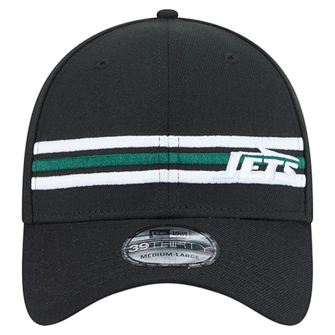 New York Jets New Era Stripes 39THIRTY Flex Hat - Black online