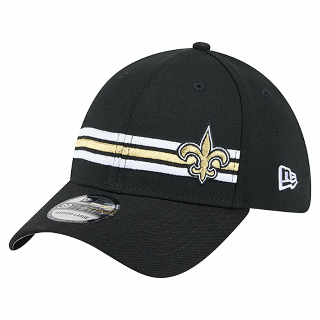 New Orleans Saints New Era Stripes 39THIRTY Flex Hat - Black online