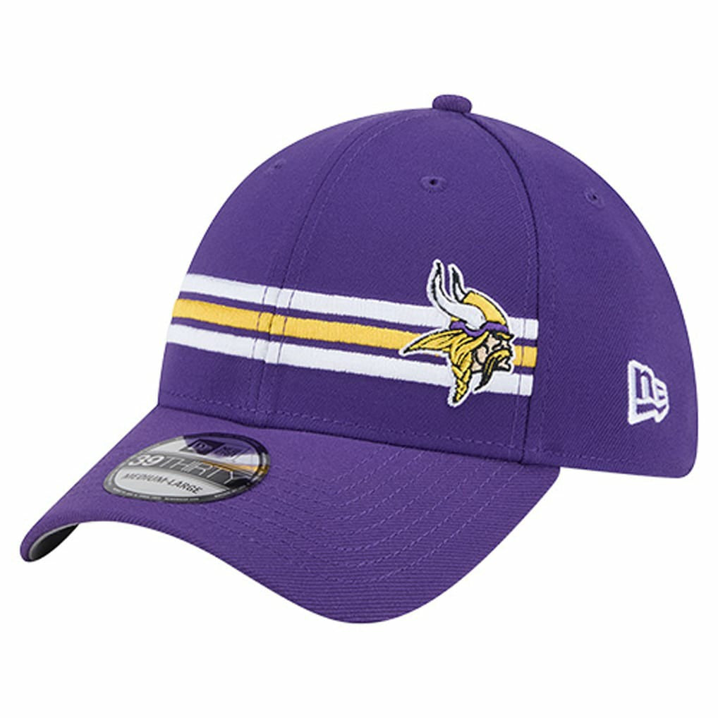 Minnesota Vikings New Era Stripes 39THIRTY Flex Hat - Purple sale