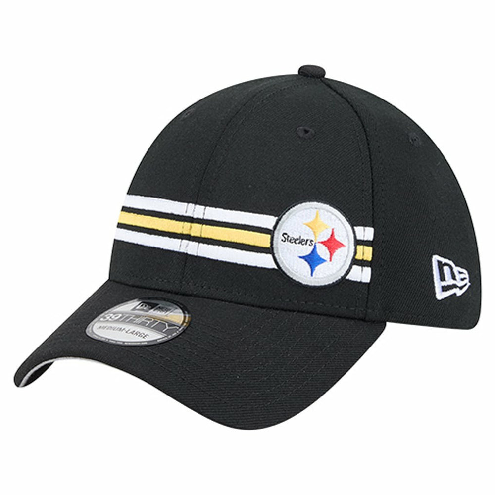 Pittsburgh Steelers New Era Stripes 39THIRTY Flex Hat - Black sale
