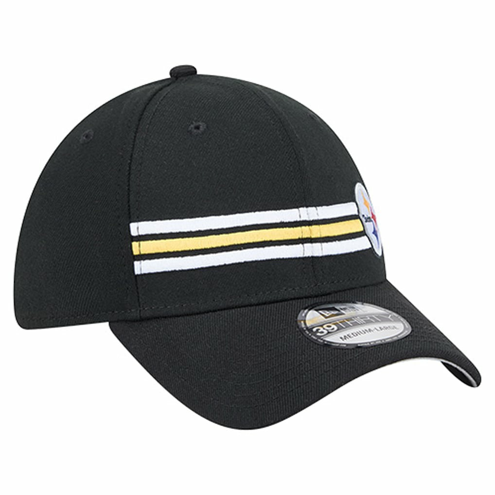 Pittsburgh Steelers New Era Stripes 39THIRTY Flex Hat - Black sale
