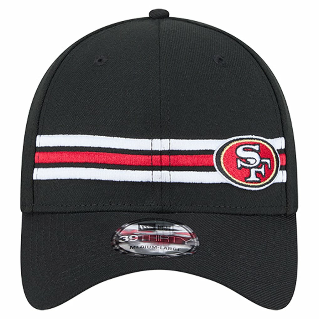 San Francisco 49ers New Era Stripes 39THIRTY Flex Hat - Black sale