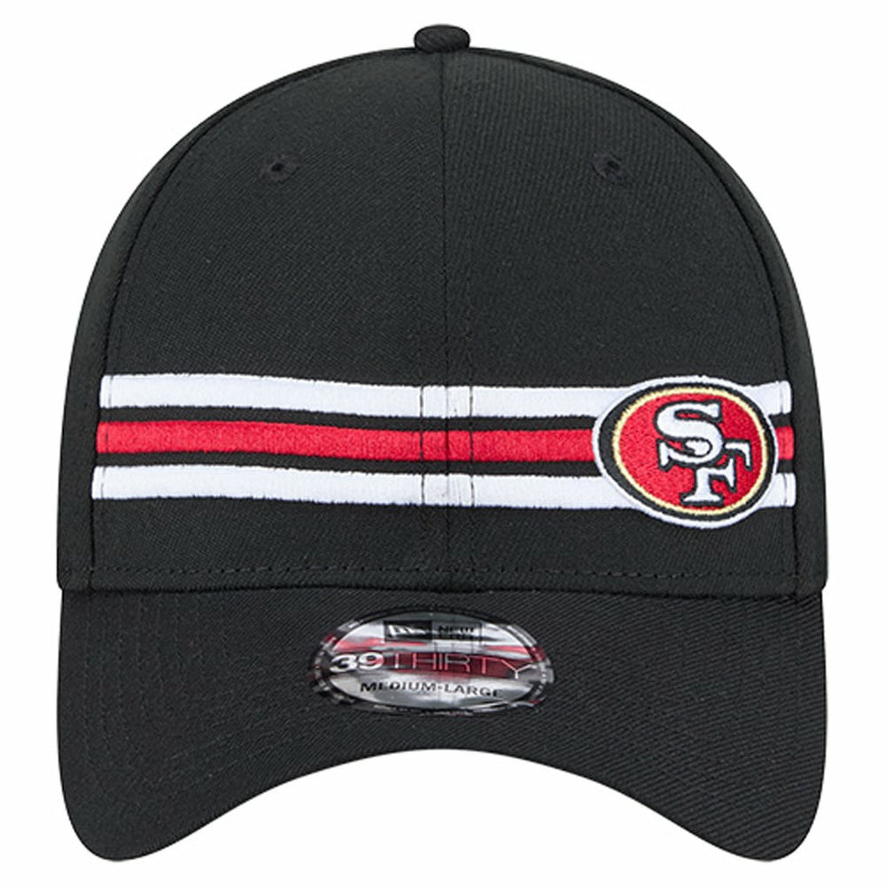 San Francisco 49ers New Era Stripes 39THIRTY Flex Hat - Black sale
