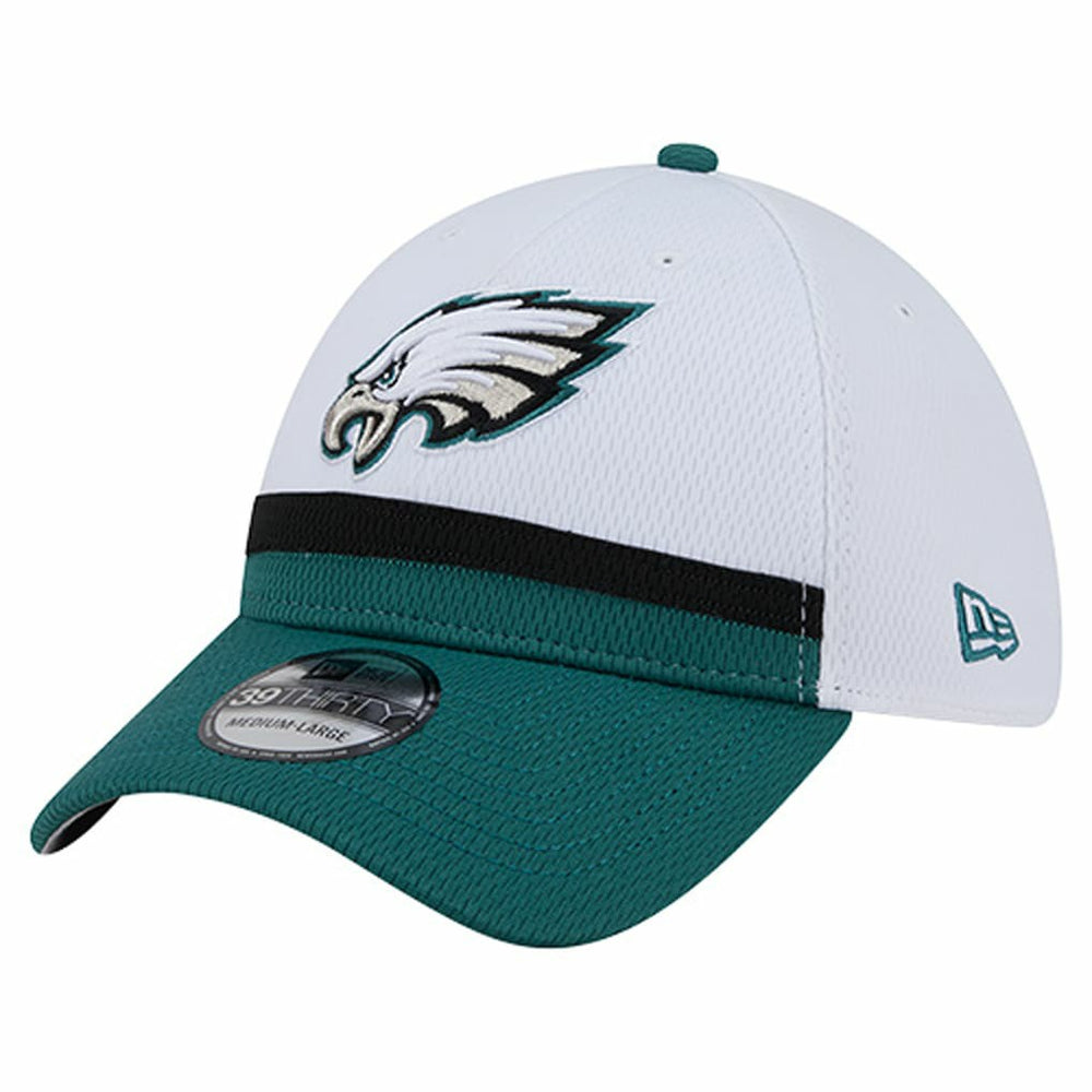 Philadelphia Eagles New Era Dashmark Rays 39THIRTY Flex Hat - White/Midnight Green sale