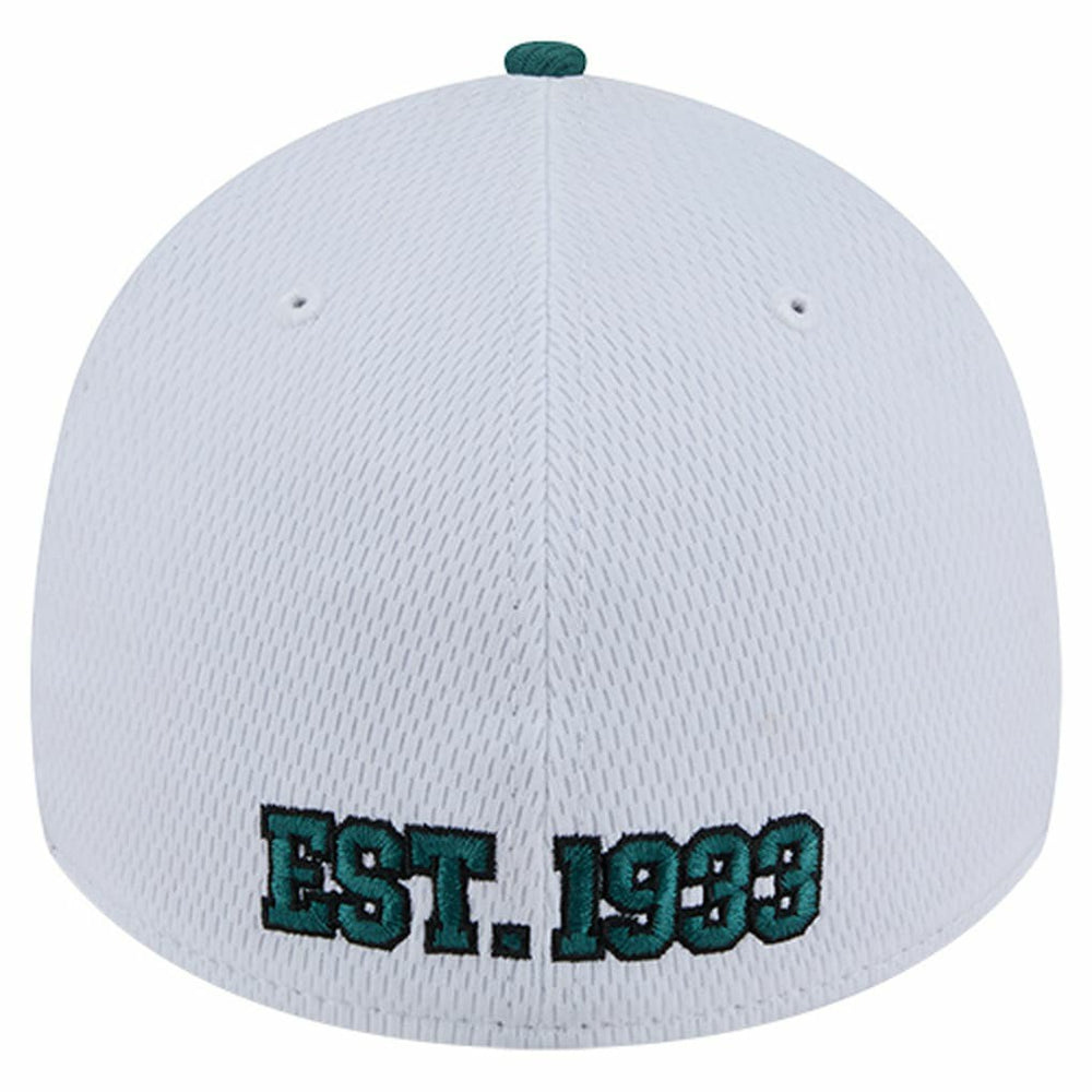 Philadelphia Eagles New Era Dashmark Rays 39THIRTY Flex Hat - White/Midnight Green sale