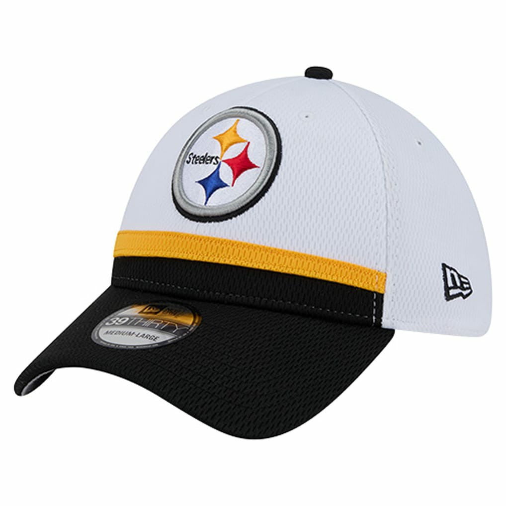 Pittsburgh Steelers New Era Dashmark Rays 39THIRTY Flex Hat - White/Black for sale