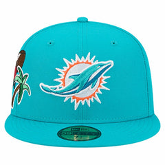Miami Dolphins New Era Group Chat 59FIFTY Fitted Hat - Aqua sale