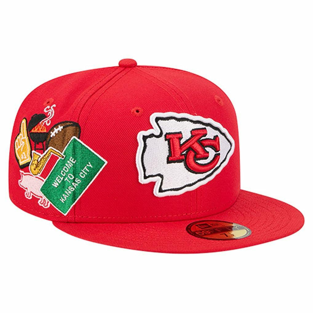 Kansas City Chiefs New Era Group Chat 59FIFTY Fitted Hat - Red discount
