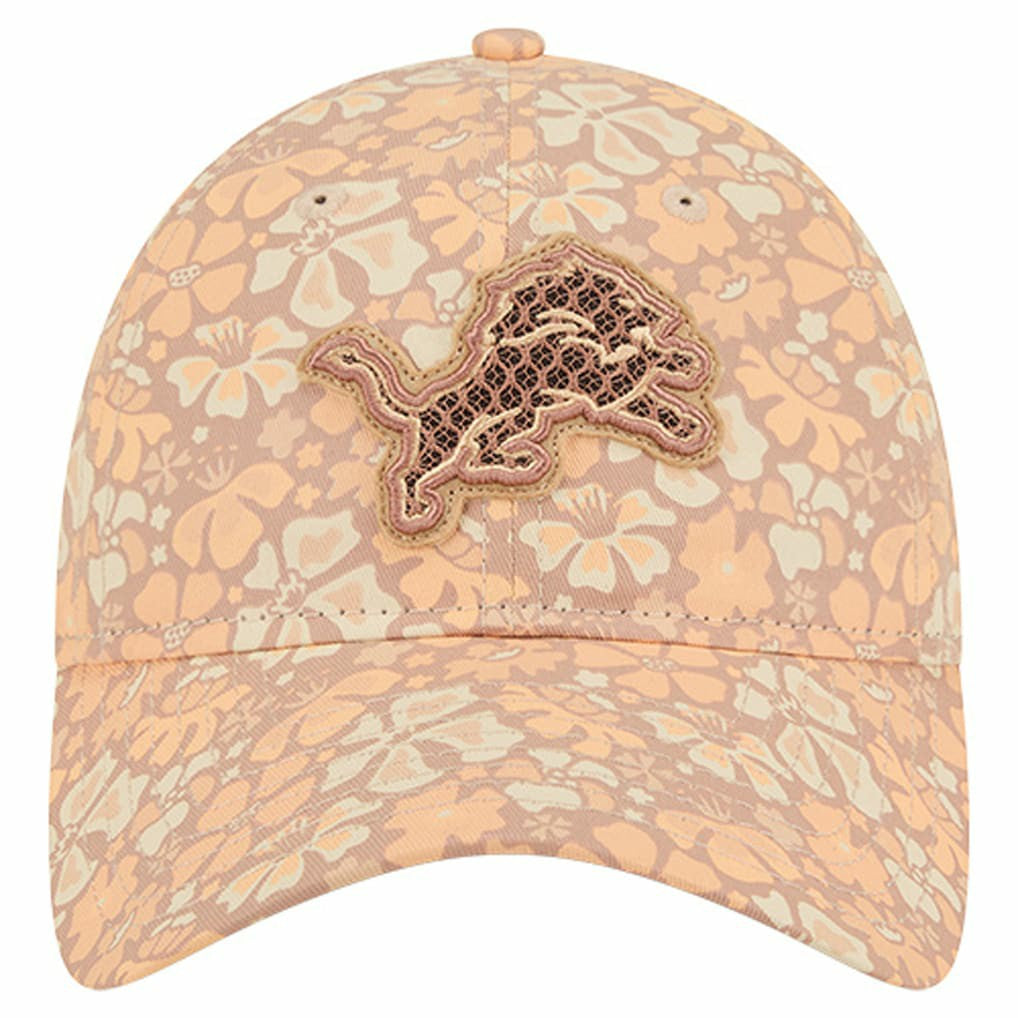 Detroit Lions New Era Women's Floral 9TWENTY Adjustable Hat - Tan for sale