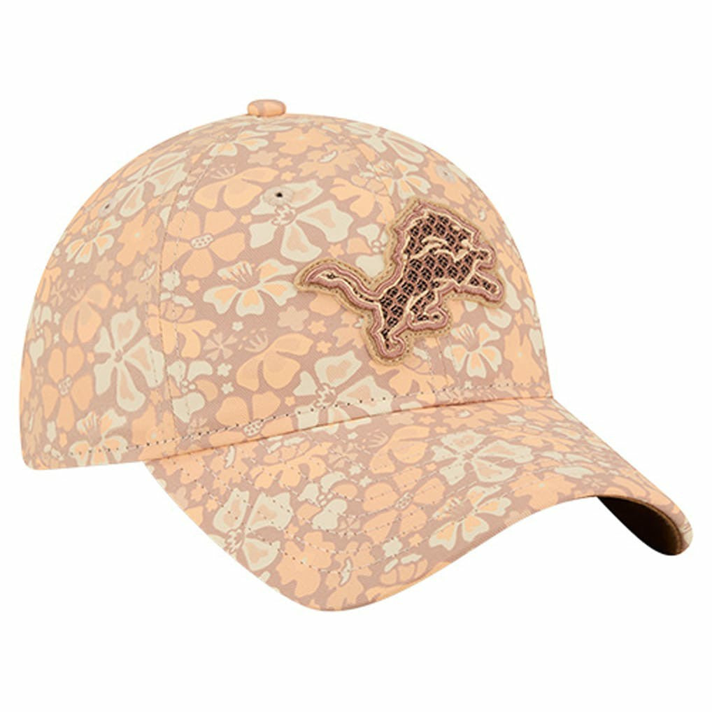 Detroit Lions New Era Women's Floral 9TWENTY Adjustable Hat - Tan for sale