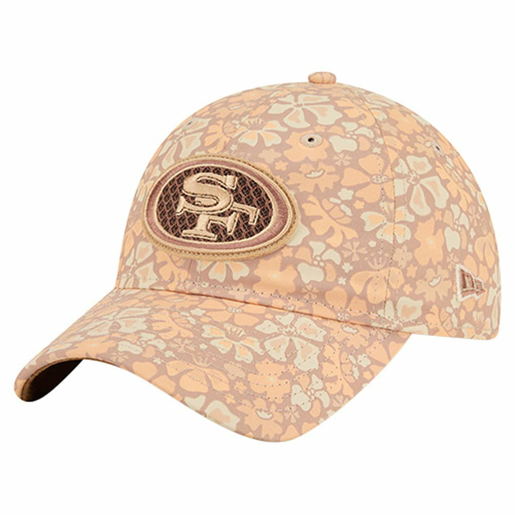 San Francisco 49ers New Era Women's Floral 9TWENTY Adjustable Hat - Tan for sale