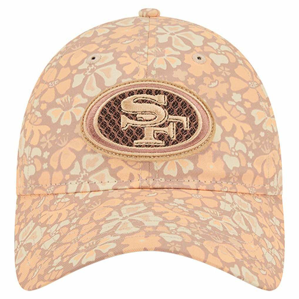 San Francisco 49ers New Era Women's Floral 9TWENTY Adjustable Hat - Tan for sale