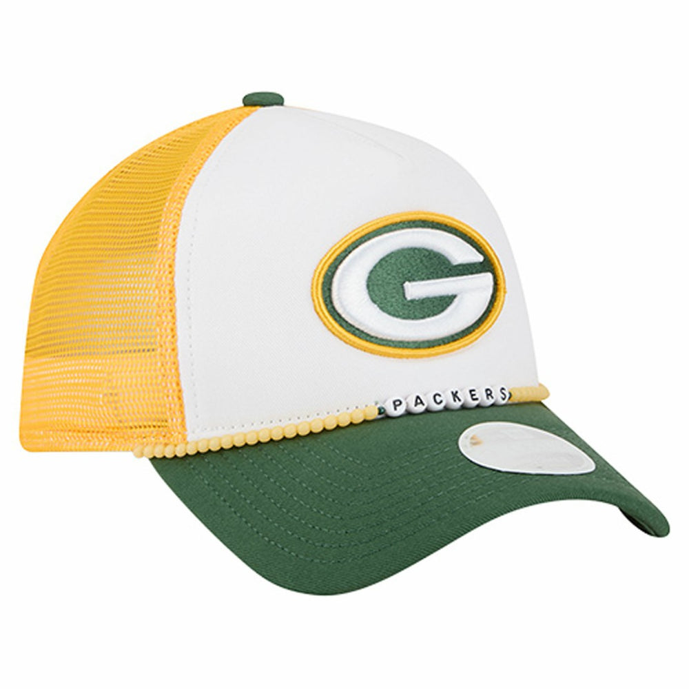 Green Bay Packers New Era Women's Friendship Bracelet 9FORTY Adjustable Hat - White/Green for sale