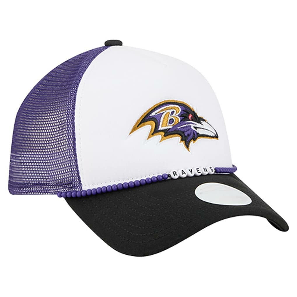 Baltimore Ravens New Era Women's Friendship Bracelet 9FORTY Adjustable Hat - White/Black on sale