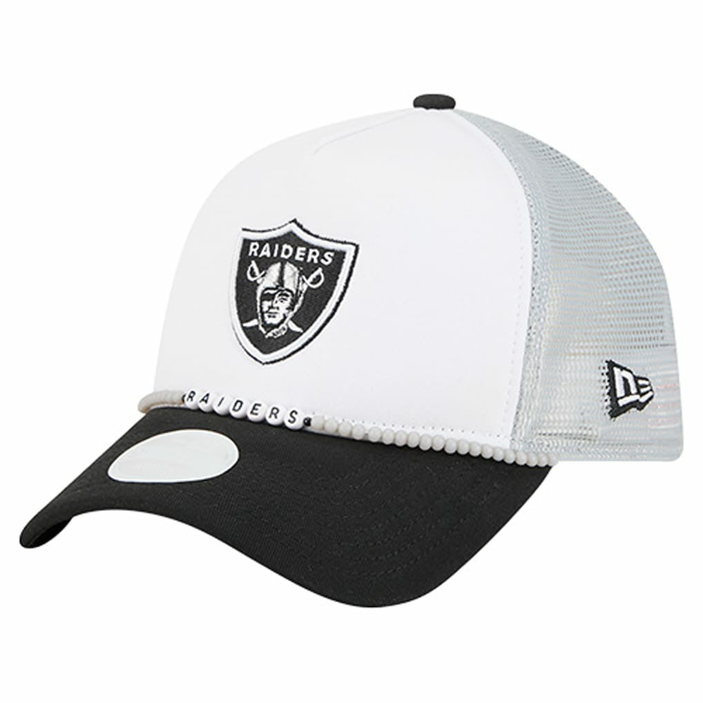 Las Vegas Raiders New Era Women's Friendship Bracelet 9FORTY Adjustable Hat - White/Black sale