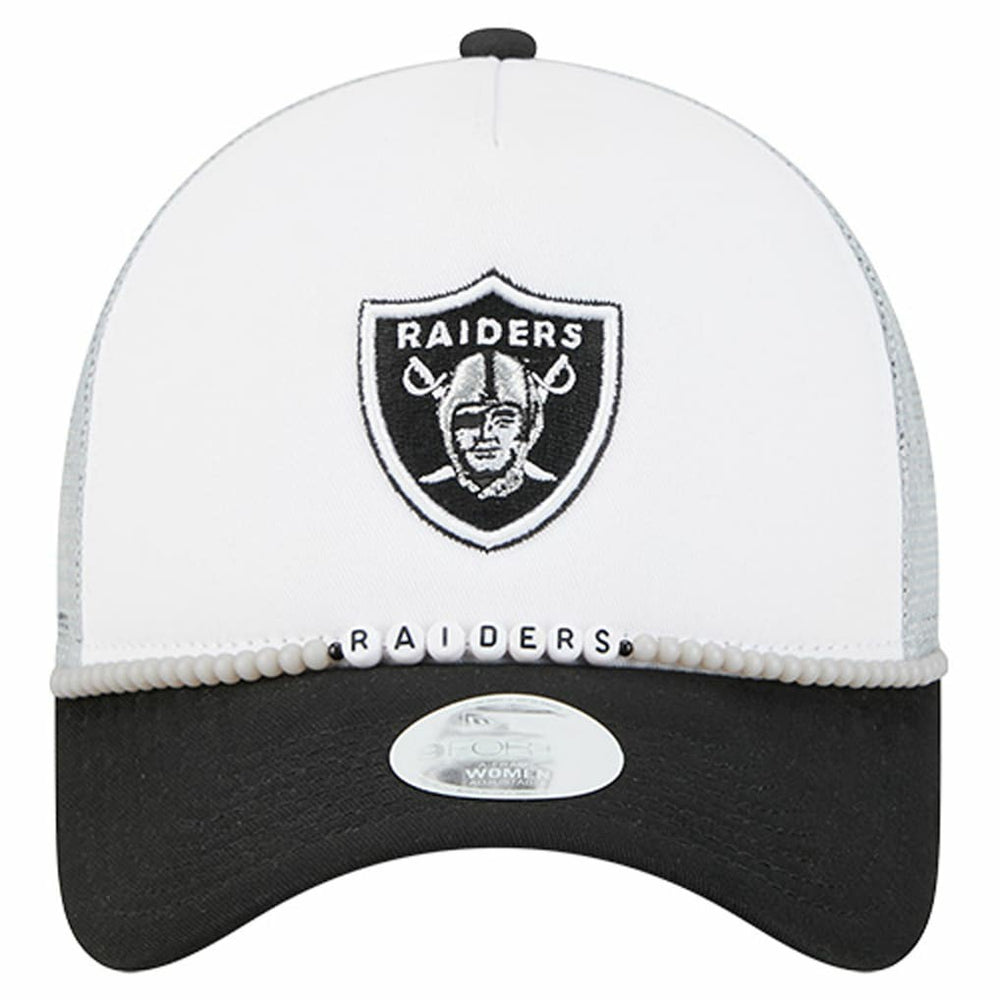 Las Vegas Raiders New Era Women's Friendship Bracelet 9FORTY Adjustable Hat - White/Black sale