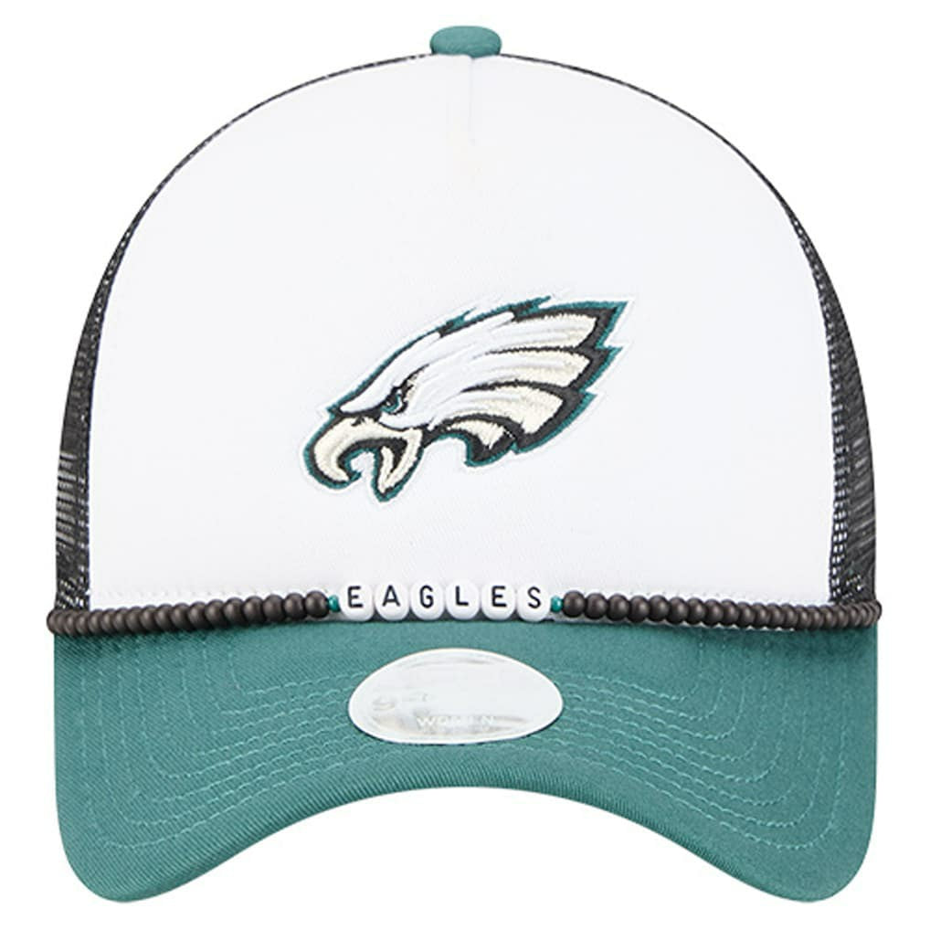 Philadelphia Eagles New Era Women's Friendship Bracelet 9FORTY Adjustable Hat - White/Midnight Green discount
