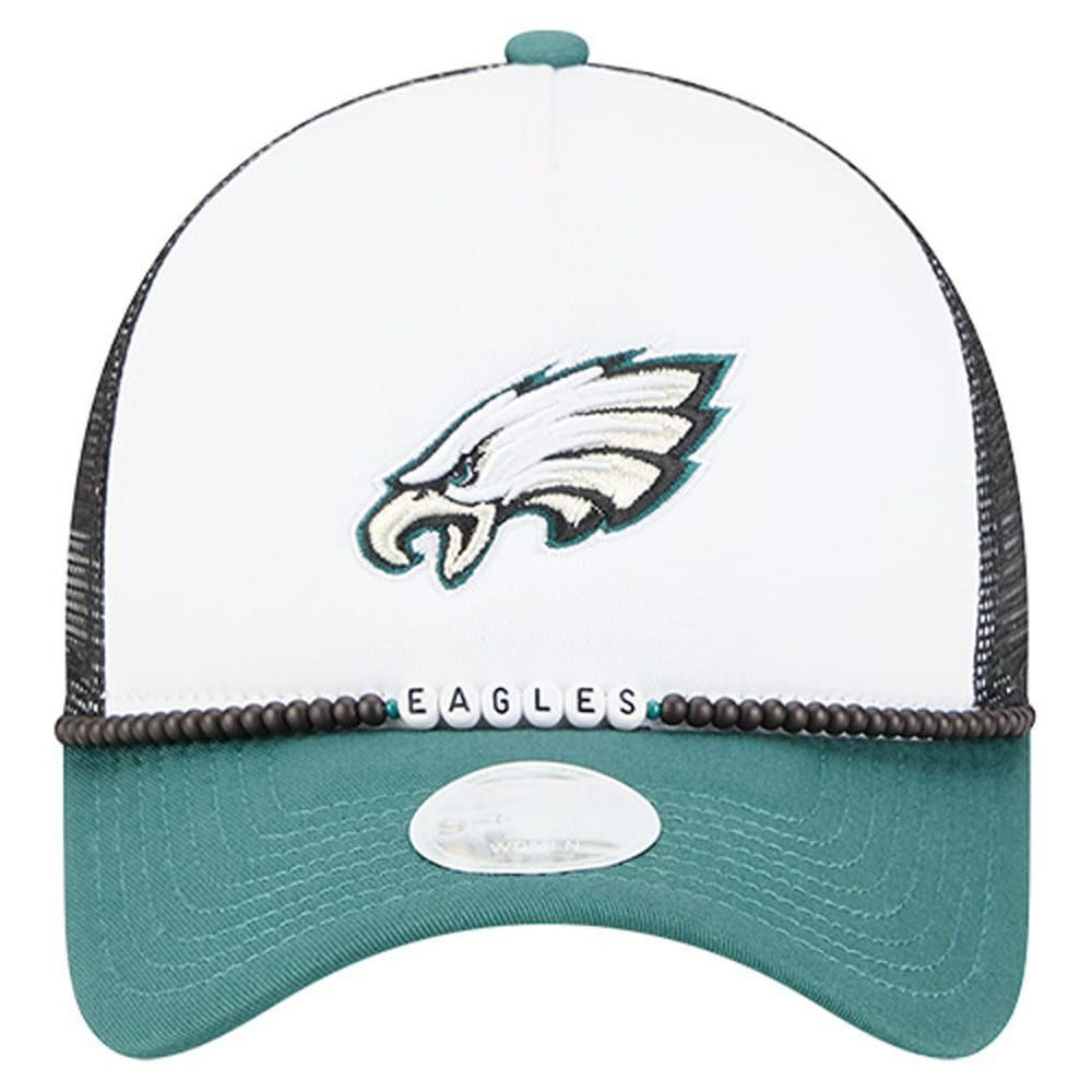 Philadelphia Eagles New Era Women's Friendship Bracelet 9FORTY Adjustable Hat - White/Midnight Green discount