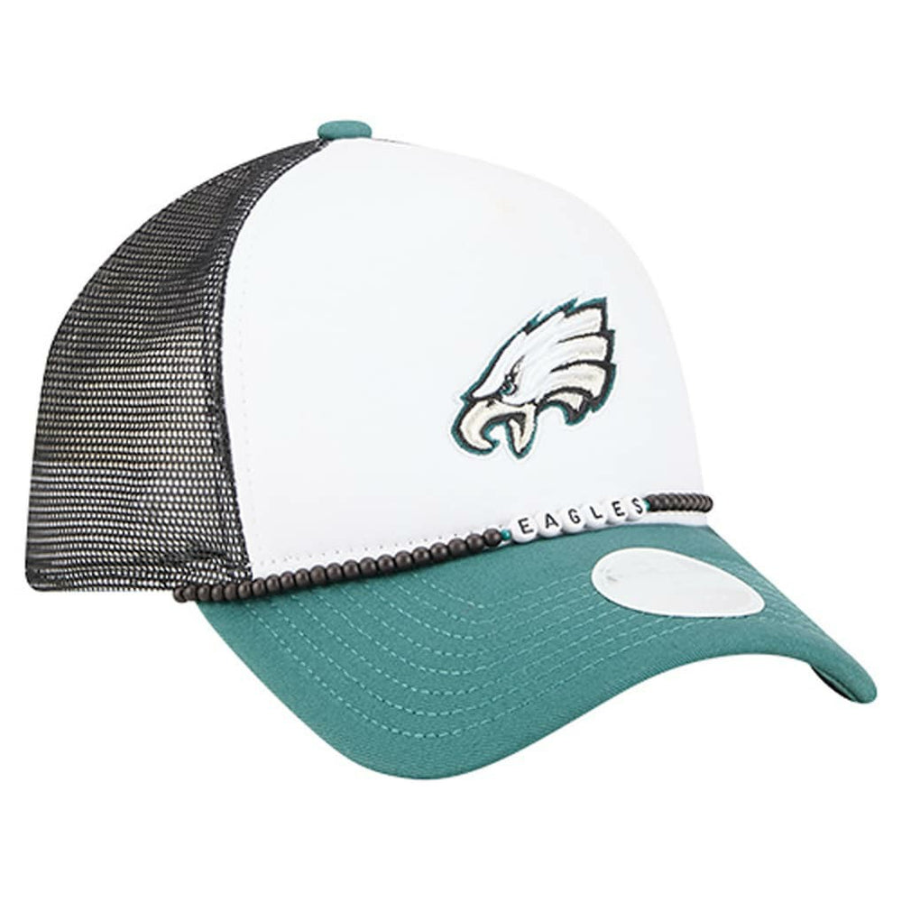 Philadelphia Eagles New Era Women's Friendship Bracelet 9FORTY Adjustable Hat - White/Midnight Green discount