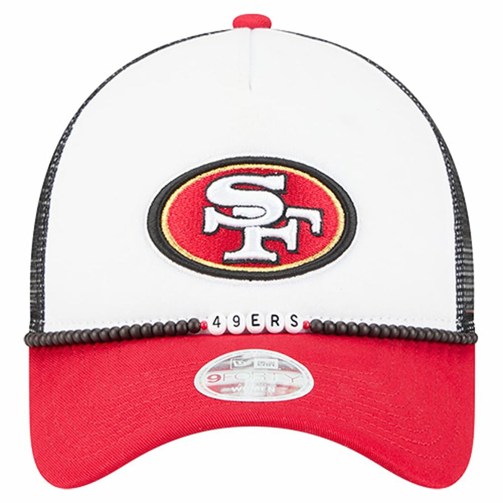 San Francisco 49ers New Era Women's Friendship Bracelet 9FORTY Adjustable Hat - White/Scarlet cheap
