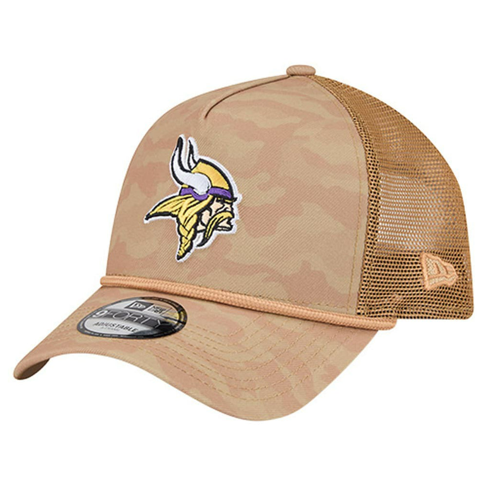 Minnesota Vikings New Era Wheat Camo 9FORTY Adjustable Hat - Tan for sale