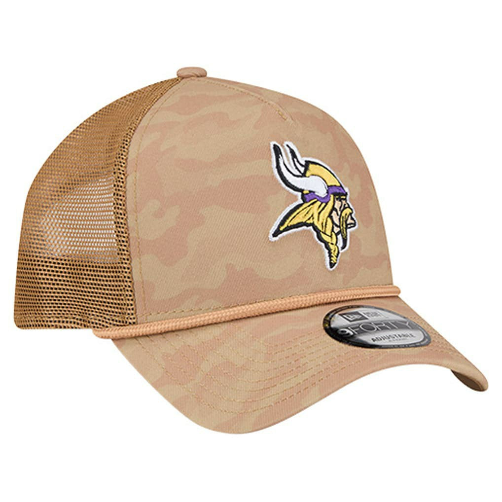 Minnesota Vikings New Era Wheat Camo 9FORTY Adjustable Hat - Tan for sale