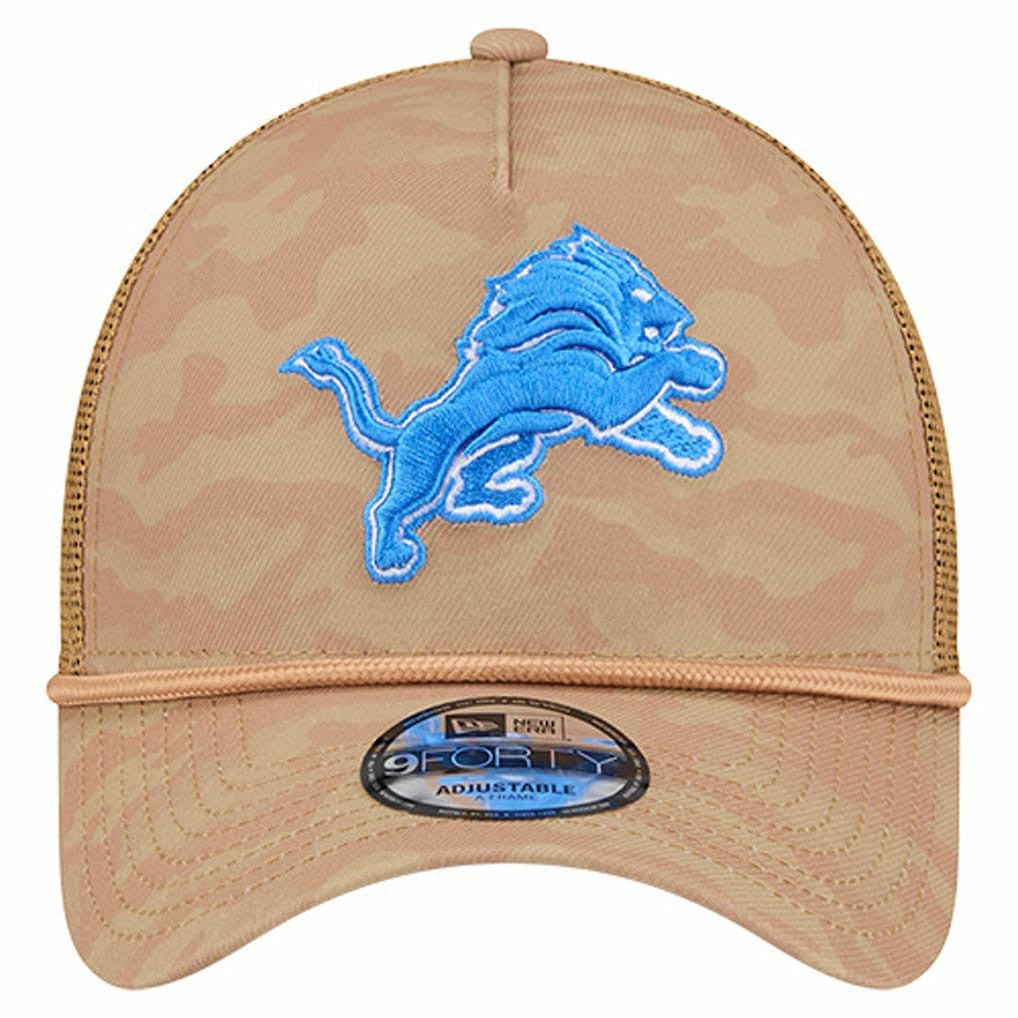 Detroit Lions New Era Wheat Camo 9FORTY Adjustable Hat - Tan on sale