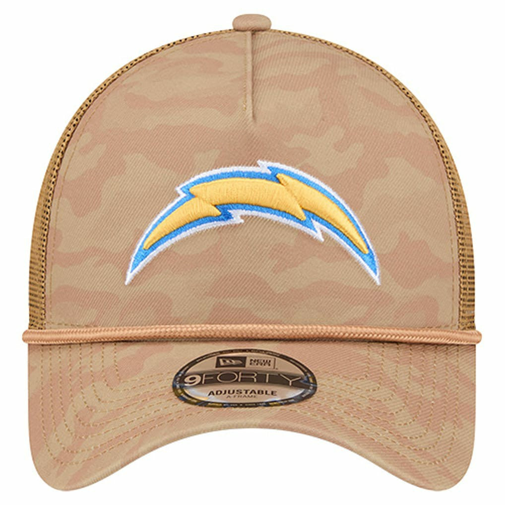 Los Angeles Chargers New Era Wheat Camo 9FORTY Adjustable Hat - Tan for sale