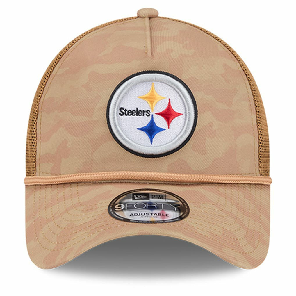 Pittsburgh Steelers New Era Wheat Camo 9FORTY Adjustable Hat - Tan sale