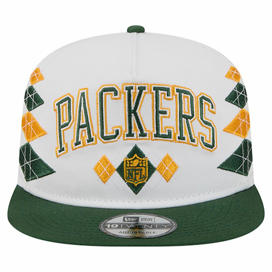 Green Bay Packers New Era Argyle 19TWENTY Adjustable Hat - White cheap