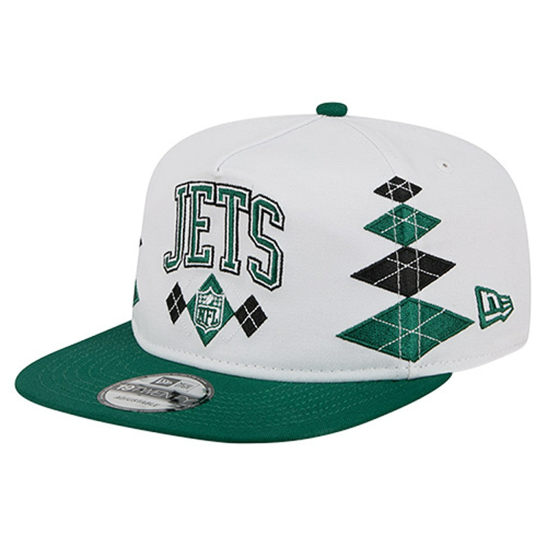New York Jets New Era Argyle 19TWENTY Adjustable Hat - White cheap