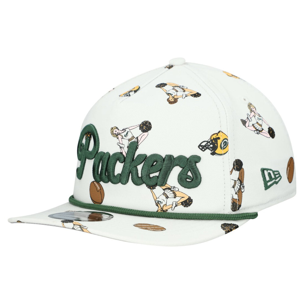 Green Bay Packers New Era Team Cheer 19TWENTY Snapback Hat - White online