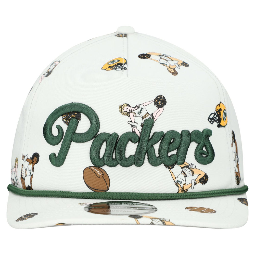 Green Bay Packers New Era Team Cheer 19TWENTY Snapback Hat - White online