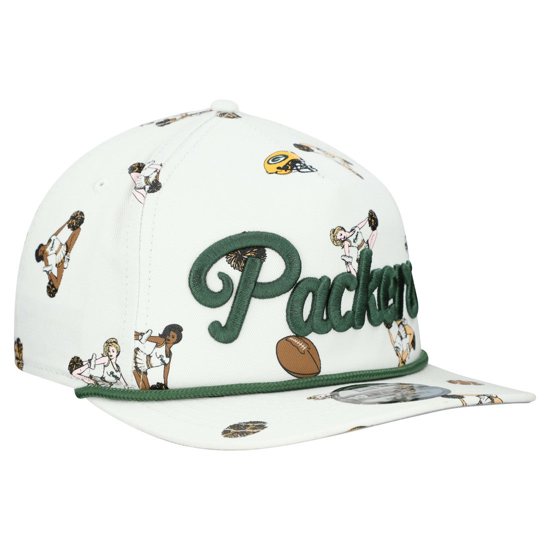 Green Bay Packers New Era Team Cheer 19TWENTY Snapback Hat - White online