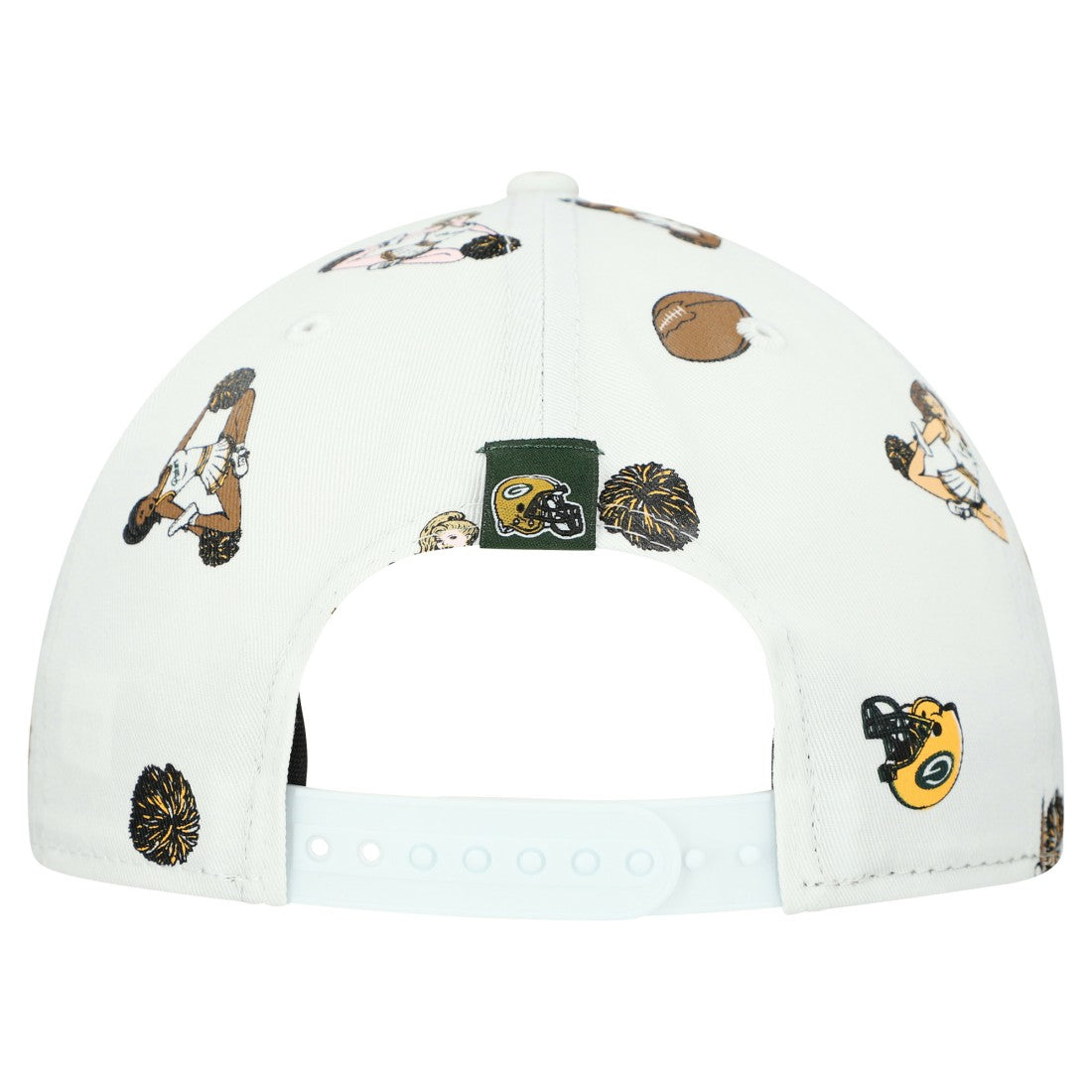 Green Bay Packers New Era Team Cheer 19TWENTY Snapback Hat - White online